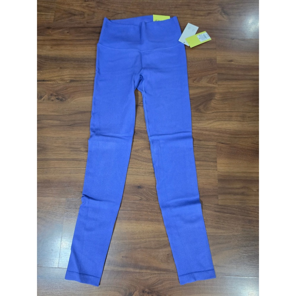NWT All in Motion Rib Seamless Legging Medium Cobalt Blue High Rise Activewear